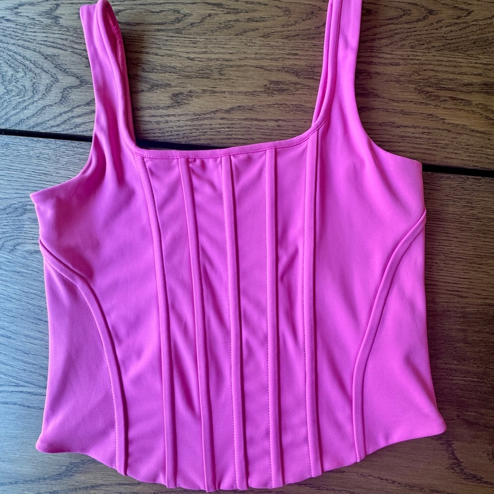 Express Body Contour Corset Top, size M. Worn only once. Pink color.